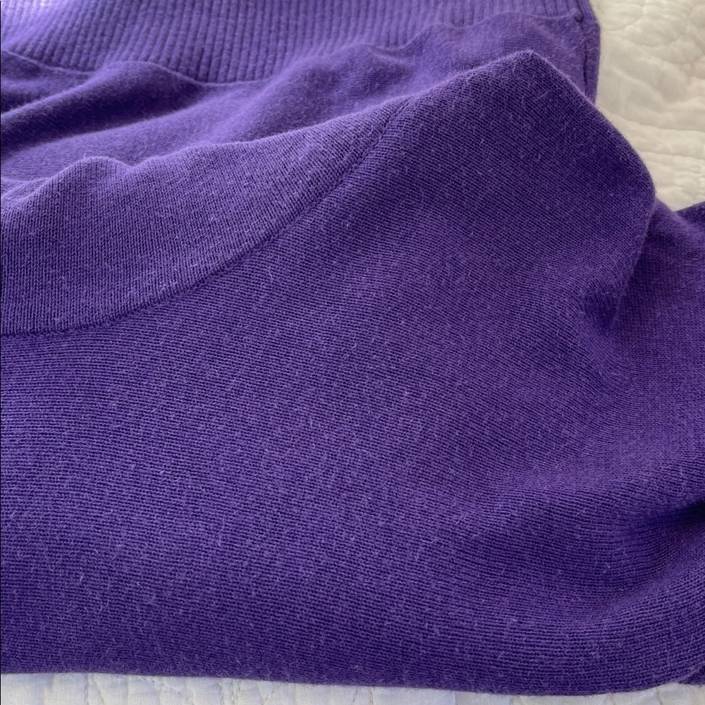 Lauren Ralph Lauren Petite Purple Cowl Neck Cotton Modal Lightweight Sweater PS - Picture 4 of 6